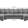 Ecksofa mit schlaffunktion und bettkasten, Sofa U-form, Couch U-form Gabon stoff Zoom