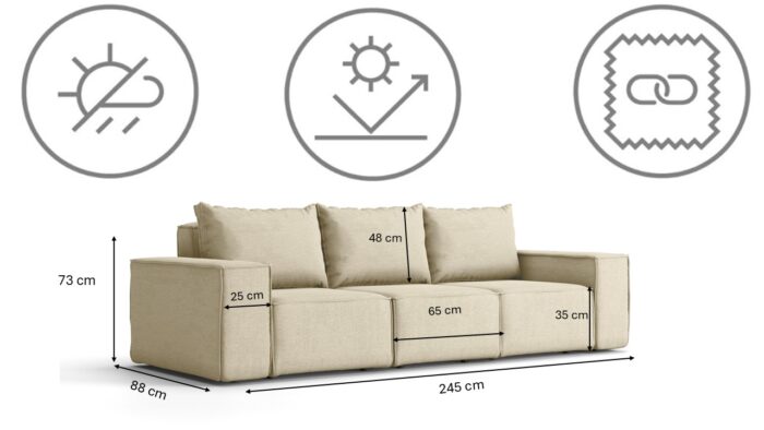 Gartenmöbel set 3+1+1 für den Garten, Terrasse, gartenmöbel lounge set SONNE EXCLUSIVE