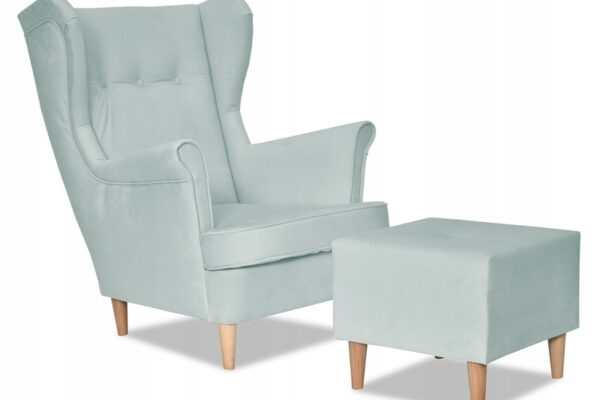 d9cef3e71d35687149839290ecee394c-1-2.jpg Ohrensessel Sessel mit Fußstütze hellgrün Bibliothek