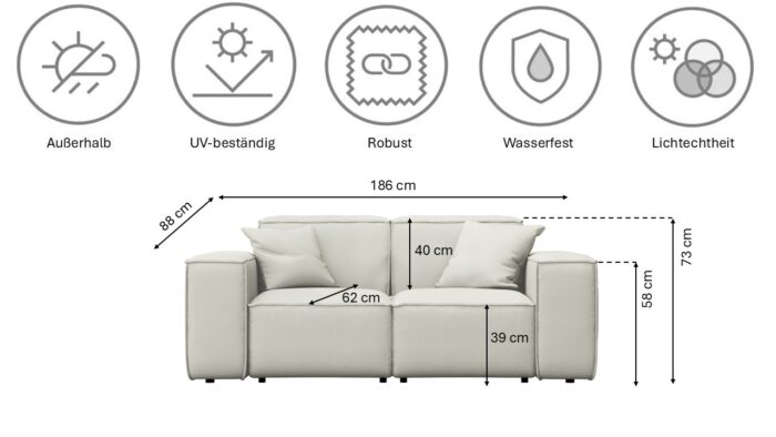 Gartenmöbel-Set 3 2 1 für Garten, Terrasse, Gartenmöbel, MALIBU Lounge-Set, gemütlich und komfortabel