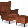 ffbbc8e13965b5a7d8e01295f8b7f7d2-1-2.jpg Ohrensessel Sessel mit Pouffe in Herbstfarben ORANGE GABINET