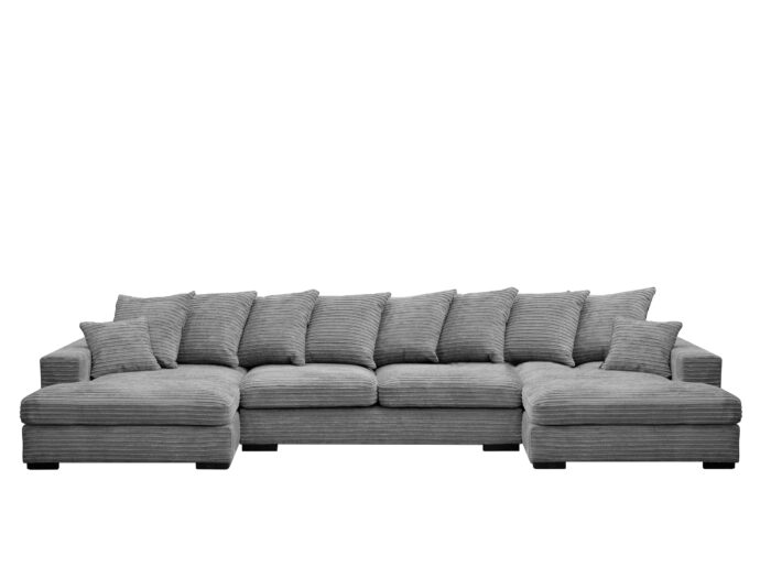 Ecksofa mit schlaffunktion und bettkasten, Sofa U-form, Couch U-form Gabon stoff Zoom