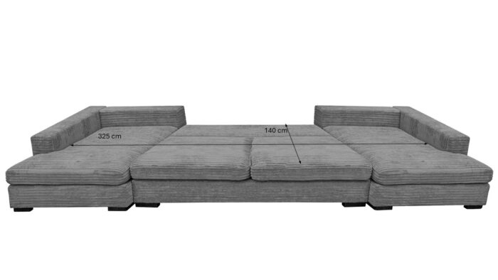 Ecksofa mit schlaffunktion und bettkasten, Sofa U-form, Couch U-form Gabon stoff Zoom