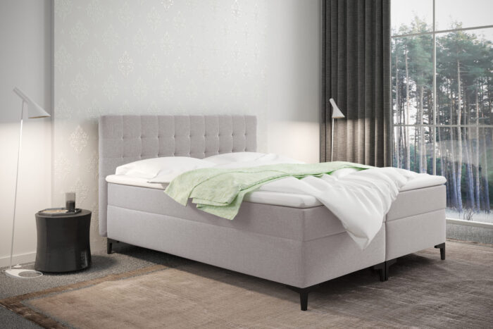 Boxspringbett mit bettkasten und matratze Denver stoff Muna