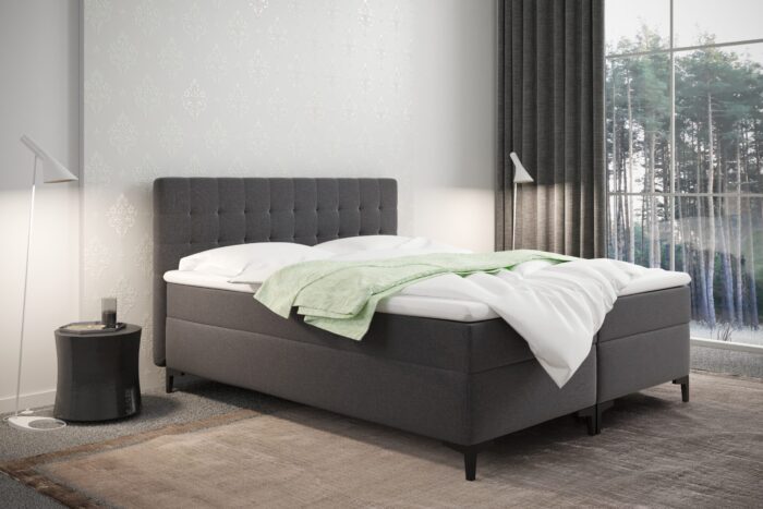 Boxspringbett mit bettkasten und matratze Denver stoff Muna