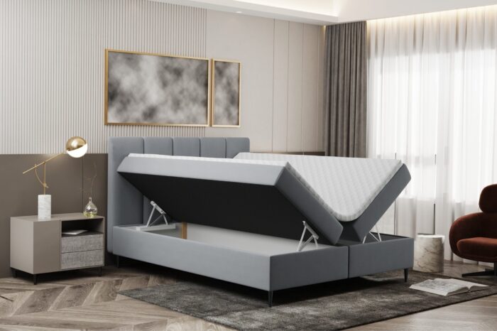 Boxspringbett mit bettkasten und matratze+topper, Schlafzimmerbett POEL