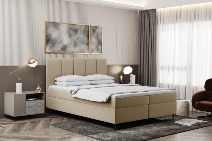 Boxspringbett mit bettkasten und matratze+topper, Schlafzimmerbett POEL