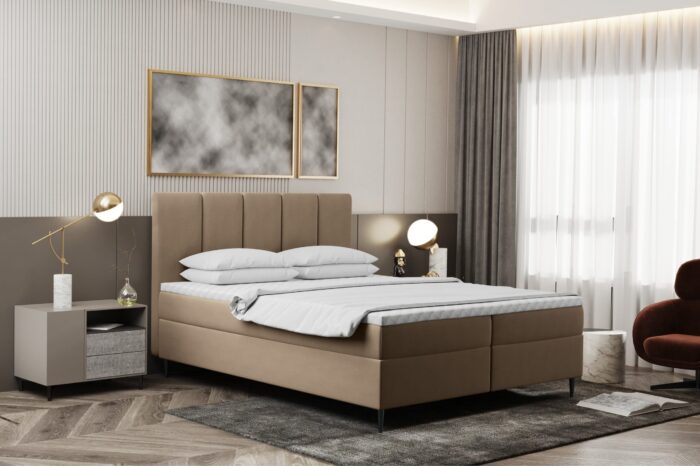 Boxspringbett mit bettkasten und matratze+topper, Schlafzimmerbett POEL