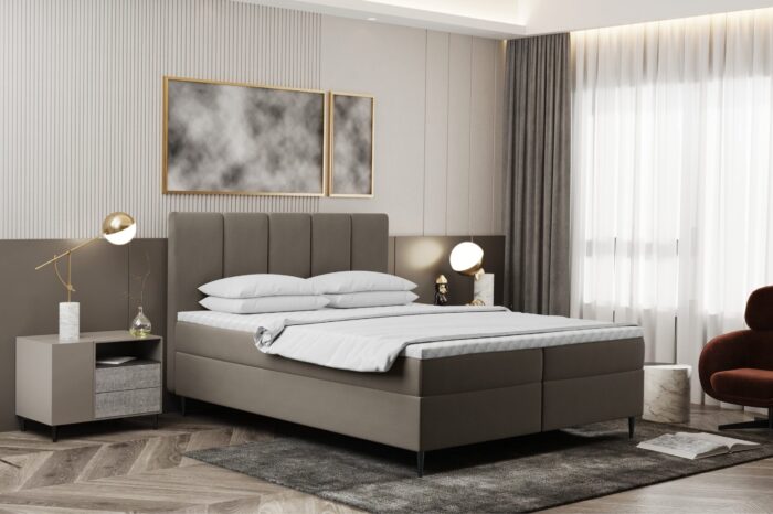 Boxspringbett mit bettkasten und matratze+topper, Schlafzimmerbett POEL