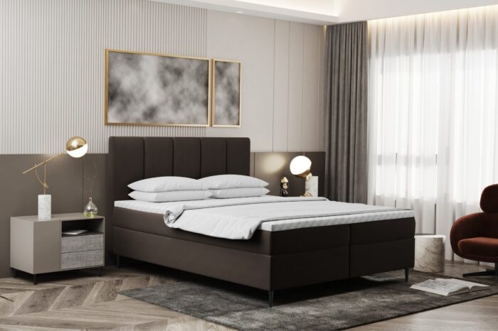 Boxspringbett mit bettkasten und matratze+topper, Schlafzimmerbett POEL