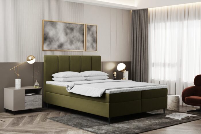 Boxspringbett mit bettkasten und matratze+topper, Schlafzimmerbett POEL