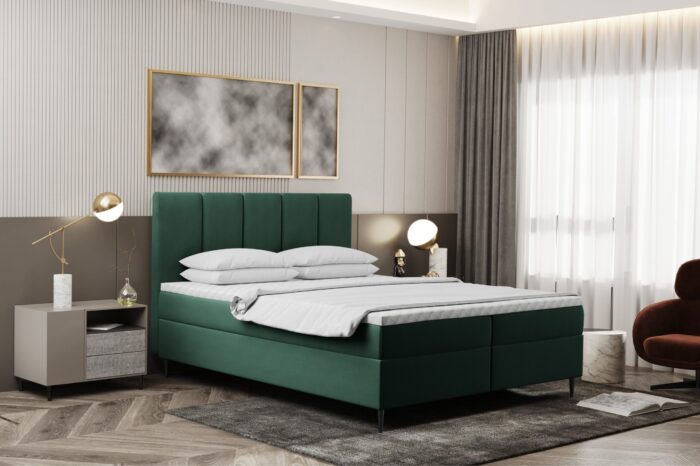 Boxspringbett mit bettkasten und matratze+topper, Schlafzimmerbett POEL