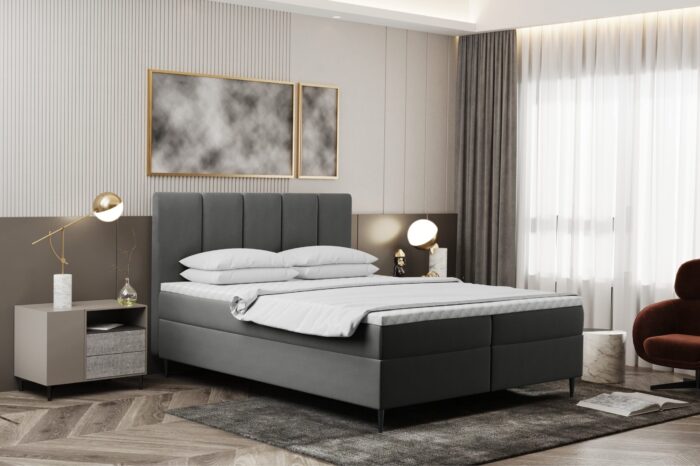 Boxspringbett mit bettkasten und matratze+topper, Schlafzimmerbett POEL