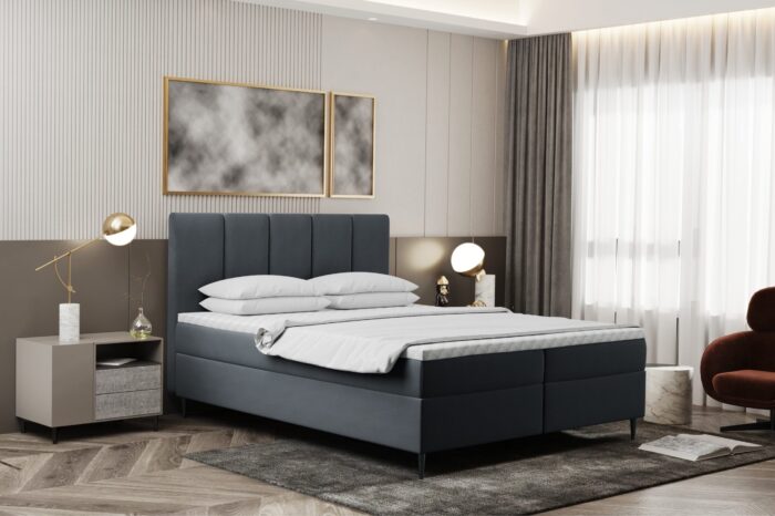 Boxspringbett mit bettkasten und matratze+topper, Schlafzimmerbett POEL