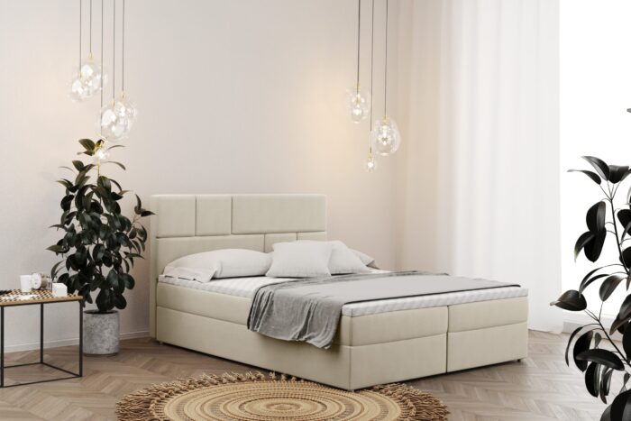 Boxspringbett mit bettkasten matratze BALI stoff Mat Velvet