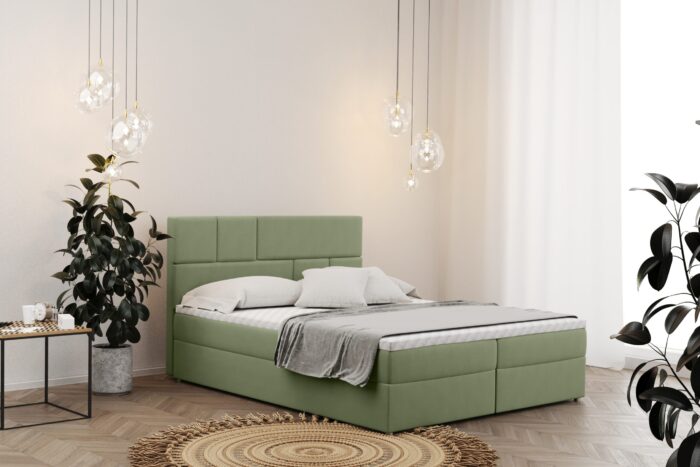 Boxspringbett mit bettkasten matratze BALI stoff Mat Velvet