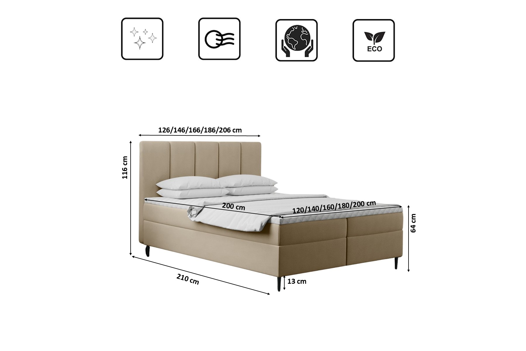 Boxspringbett mit bettkasten und matratze+topper, Schlafzimmerbett POEL – Bild 16