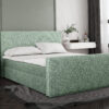 Boxspringbett mit bettkasten und matratze + topper LILA stoff Puente
