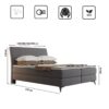Boxspringbett mit matratze und bettkasten, Schlafbett ALDIK stoff Sawana