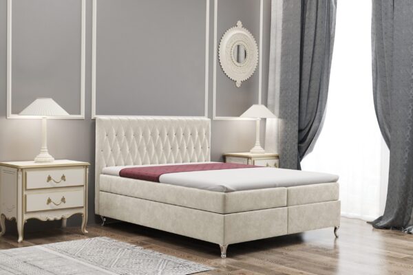 Boxspringbett mit bettkasten matratze KATE stoff Riviera