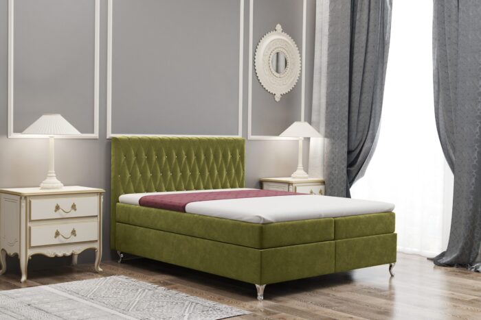 Boxspringbett mit bettkasten matratze KATE stoff Riviera