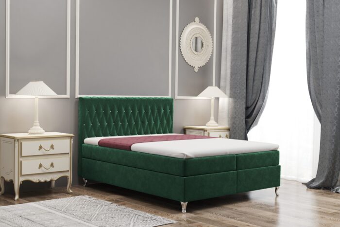 Boxspringbett mit bettkasten matratze KATE stoff Riviera