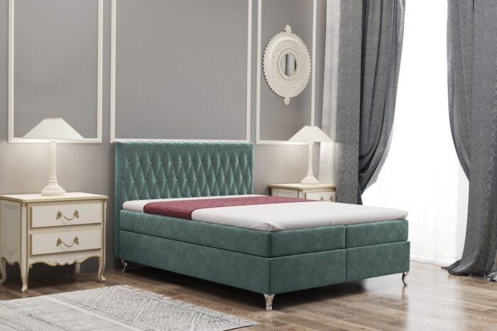 Boxspringbett mit bettkasten matratze KATE stoff Riviera