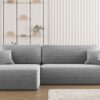 Ecksofa mit Schlaffunktion und Stauraum für Bettzeug, L-förmiges Sofa, Schlaffunktion Capri Stoff Poso