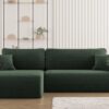 Ecksofa mit Schlaffunktion und Stauraum für Bettzeug, L-förmiges Sofa, Schlaffunktion Capri Stoff Poso