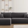 Ecksofa mit Schlaffunktion und Stauraum für Bettzeug, L-förmiges Sofa, Schlaffunktion Capri Stoff Poso