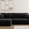 Ecksofa mit Schlaffunktion und Stauraum für Bettzeug, L-förmiges Sofa, Schlaffunktion Capri Stoff Poso
