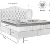 LEGEND Bett mit Kokos-Taschenmatratze,Klassisches Designerbett Whisper-Stoff