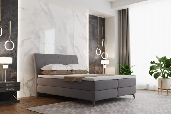 Boxspringbett mit matratze und bettkasten, Schlafbett ALDIK stoff Sawana