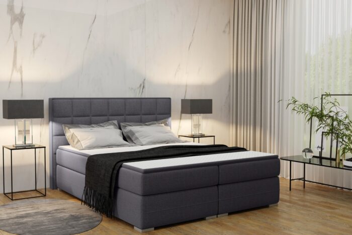 Boxspringbett mit matratze und bettkasten, Schlafbett Damalo soff Sawana