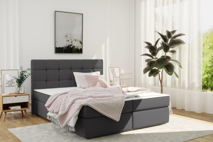 Boxspringbett mit matratze und bettkasten, Schlafbett FADO stoff SORO