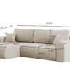 Ecksofa mit Schlaffunktion und Stauraum für Bettzeug, L-förmiges Sofa, Schlaffunktion Capri Stoff Poso
