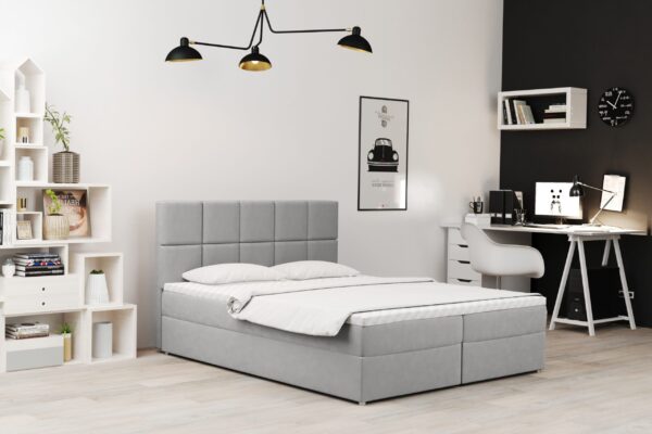 Boxspringbett mit bettkasten und matratze + topper MEGAN stoff Soro
