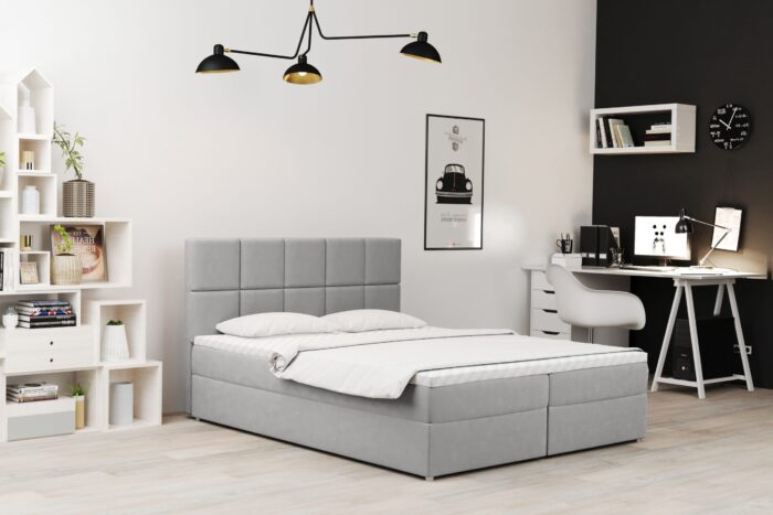 Boxspringbett mit bettkasten und matratze + topper MEGAN stoff Soro