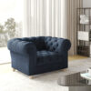 Stilvoller, eleganter, klassischer CHESTERFIELD Sessel, stark gesteppt in elegantem Whisper-Stoff