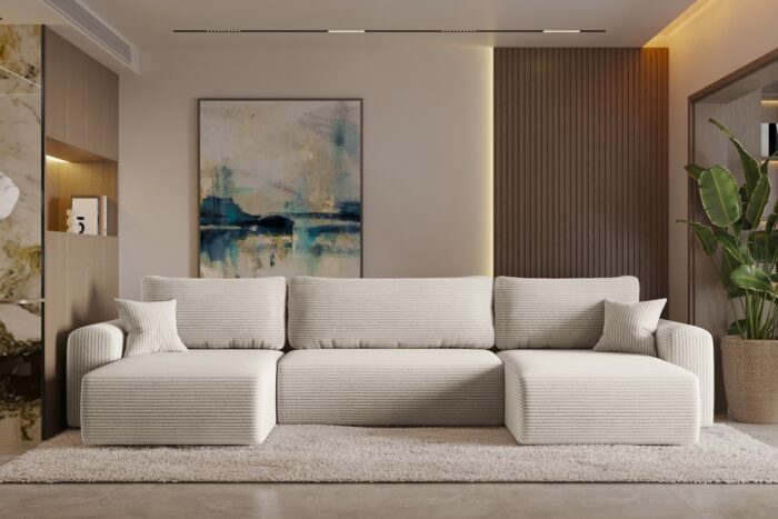 Ecksofa mit schlaffunktion und bettkasten, Sofa U-form, Couch U-form CAPRI