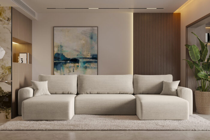 Ecksofa mit schlaffunktion und bettkasten, Sofa U-form, Couch U-form CAPRI