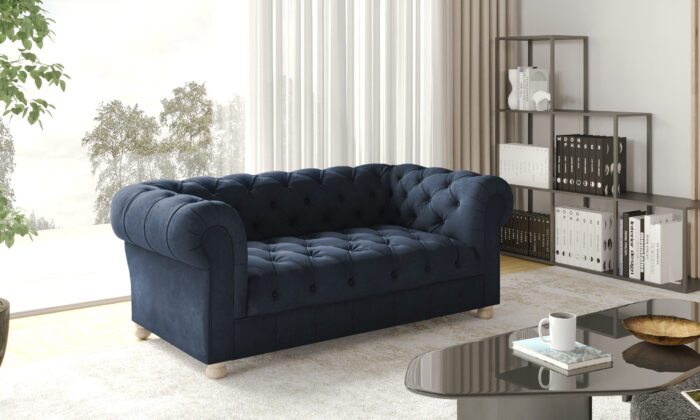 Zweisitzer-Sofa,CHESTERFIELD, elegant, klassisch, schick in elegantem Whisper-Stoff
