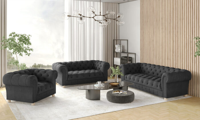 _0073_ar_chesterfild_321_whisper_19 CHESTERFIELD 3+2+1 Sofagarnitur, elegant, klassisch, schick in elegantem Whisper Stoff