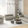 CHESTERFIELD 3+2+1 Sofagarnitur, elegant, klassisch, schick in elegantem Whisper Stoff