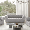 CHESTERFIELD 3+1+1 Sofagarnitur, elegant, klassisch, schick in elegantem Whisper Stoff