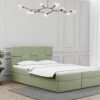 Boxspringbett mit bettkasten und matratze + topper ALMA stoff Velvet