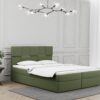 Boxspringbett mit bettkasten und matratze + topper ALMA stoff Velvet