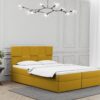 Boxspringbett mit bettkasten und matratze + topper ALMA stoff Velvet