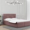 Boxspringbett mit bettkasten und matratze + topper ALMA stoff Velvet
