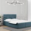 Boxspringbett mit bettkasten und matratze + topper ALMA stoff Velvet
